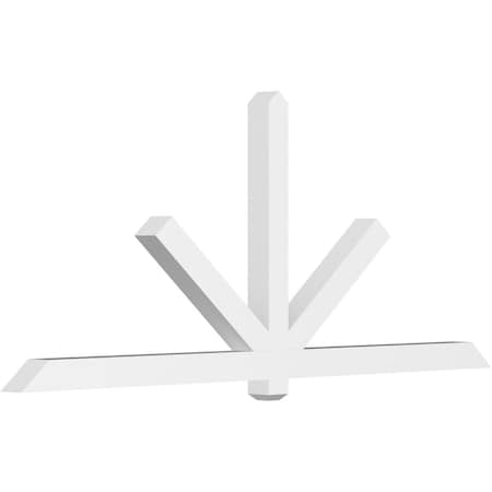 Ekena Millwork Kennewick Architectural Grade PVC Gable Bracket, 96"W x 40"H x 4"D x 4"F, 10/12 Pitch GBP096X40X0404KEN00